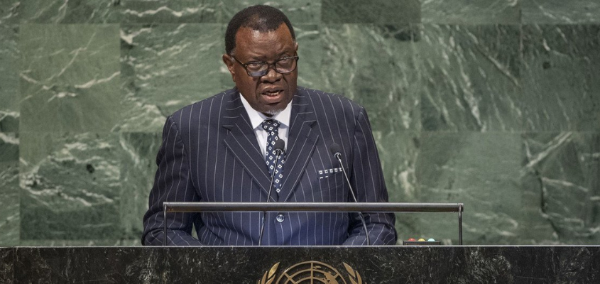 President Hage G. Geingob of the Republic of Namibia addresses the seventy-third session of the United Nations General Assembly.
