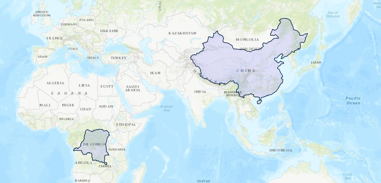 China Congo map