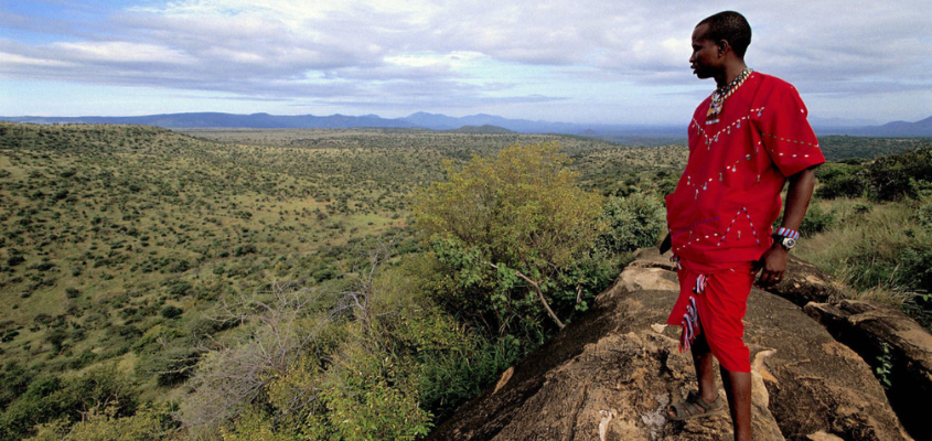 A Maasai man on tribal-managed lands