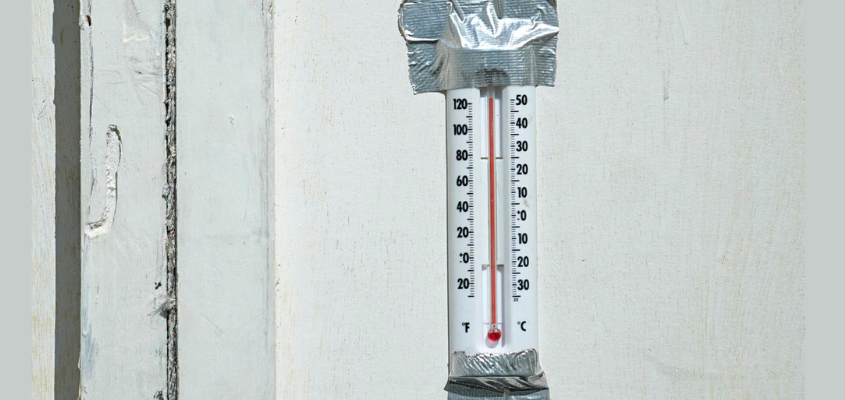 Thermometer in constructed prison cell