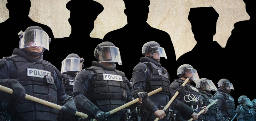 Illustration of militarized police