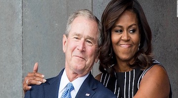 Theory 101: The State as Personified by the Embrace of Michelle Obama and George W. Bush