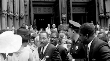 MLK outside Riverside Church