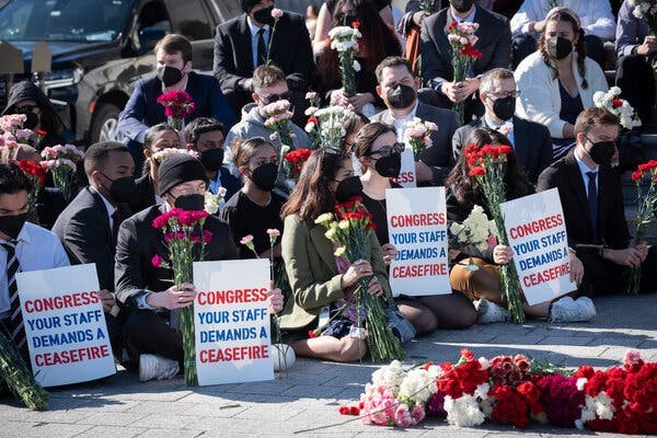 Congress staffers rallying for a ceasefire