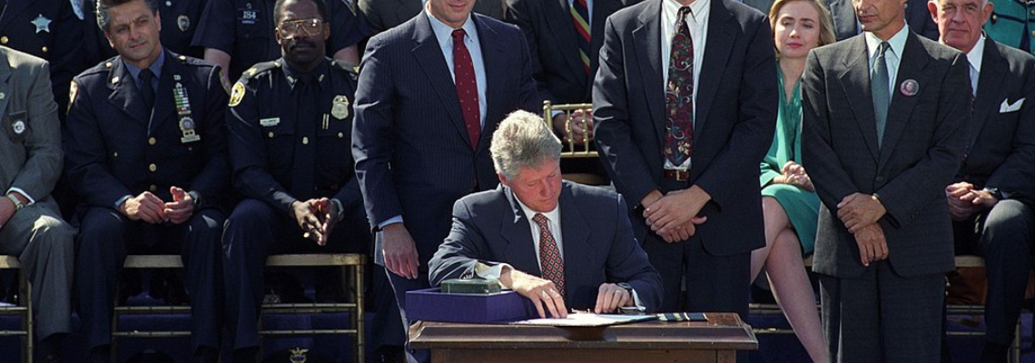 Bill Clinton signing the 1994 crime bill