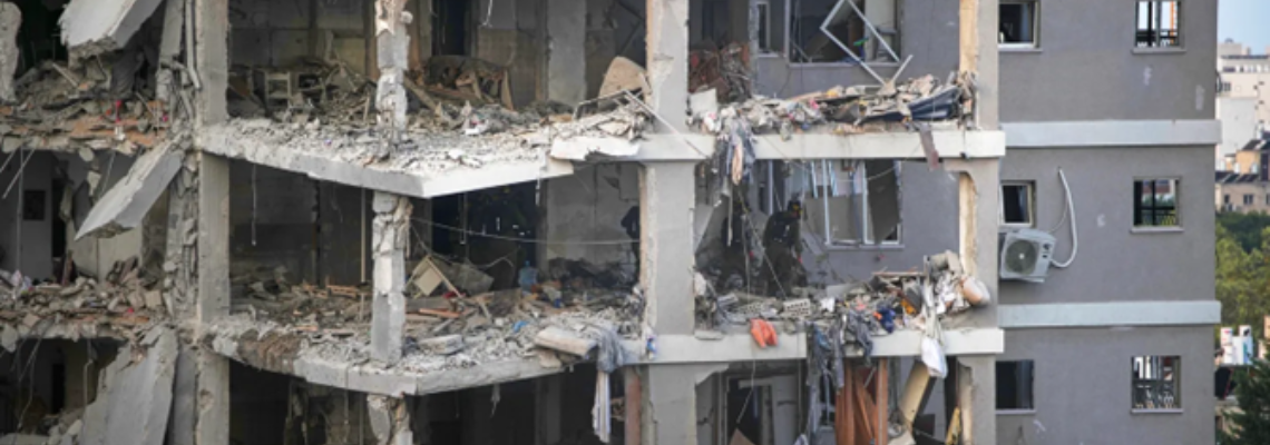 Bombed building in Iran