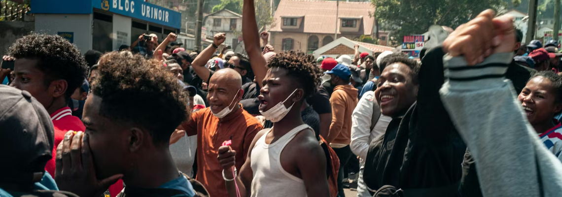 Black youth protesting