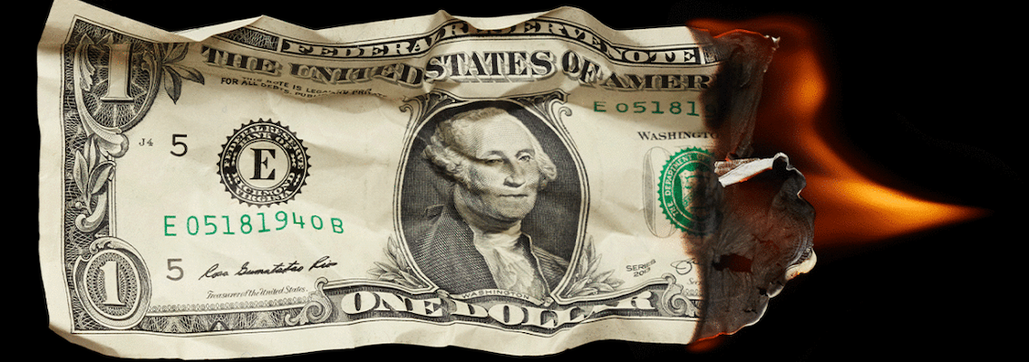 Burning dollar