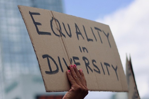 Diversity protest sign