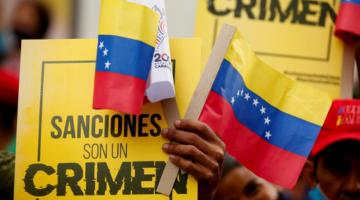 Venezuelan protest against sanctions