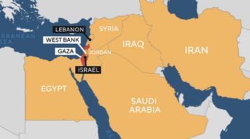 Map of occupied Palestine and surrounding region